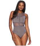 Jets By Jessika Allen Aspire High Neck One-piece (slate) Women's Swimsuits One Piece
