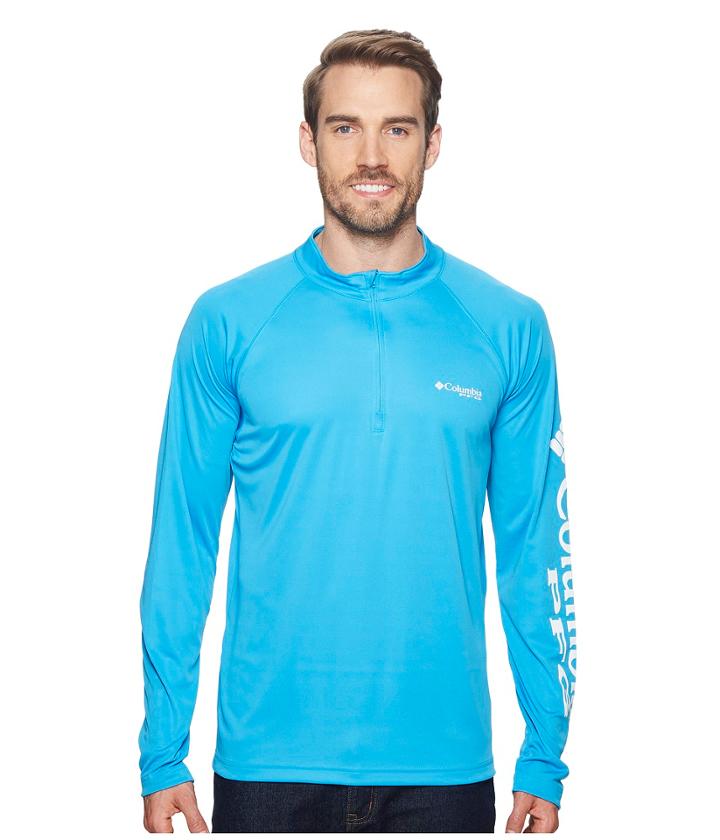 Columbia Terminal Tackle 1/4 Zip (blue Chill/white) Men's Clothing
