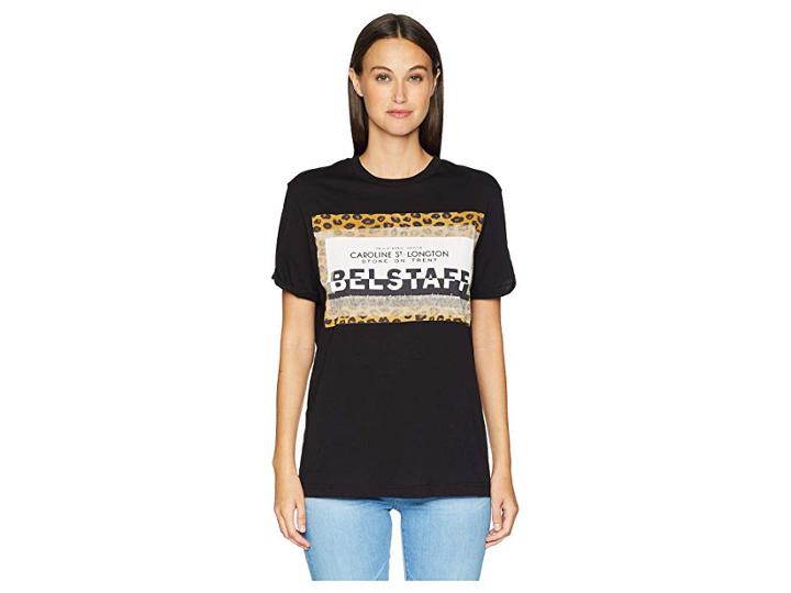 Belstaff Perrins Leopard Graphic Jersey Tee (black) Women's T Shirt
