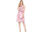 Adrianna Papell Short Printed Halter Dress (pink Multi) Women's Dress