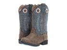 Roper Kids Hole In The Wall (toddler) (brown Faux Leather Vamp Blue Shaft) Cowboy Boots