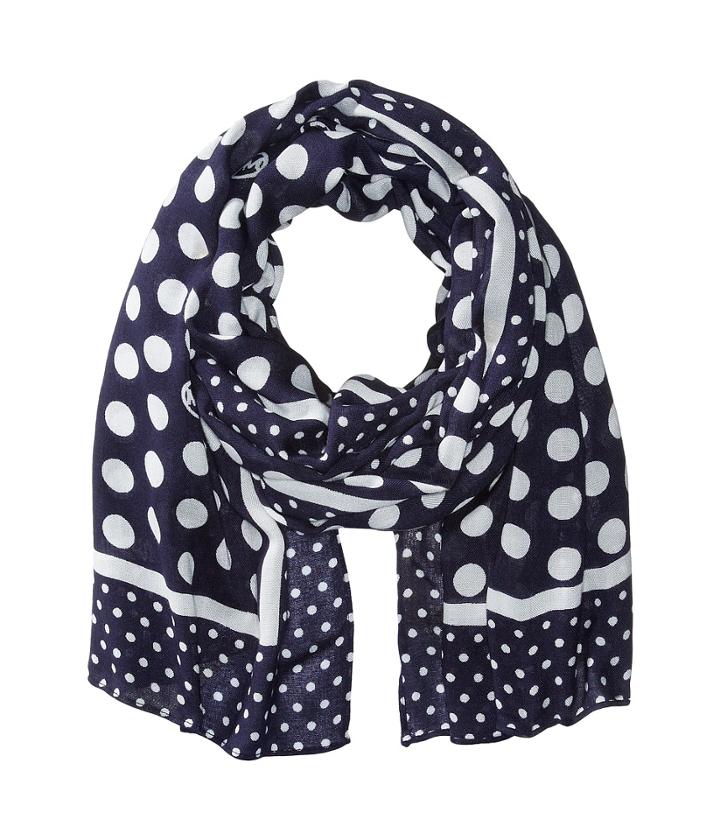 Michael Michael Kors Deluxe Logo Dot Oblong (navy/white) Scarves