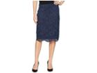 Eci Floral Lace Pencil Skirt (navy) Women's Skirt