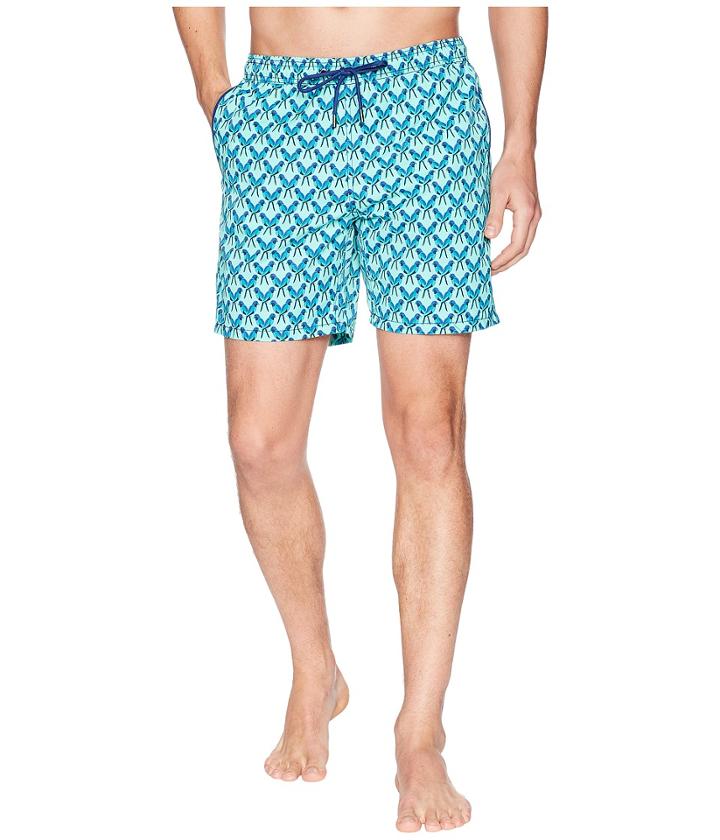 Mr. Swim Parrots Printed Dale Swim Trunks (teal) Men's Swimwear