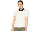 Cece Short Sleeve Collared Blouse With Shoulder Ties (antique White) Women's Blouse