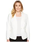 Calvin Klein Plus Plus Size Single Button Jacket With Hardware (soft White) Women's Coat