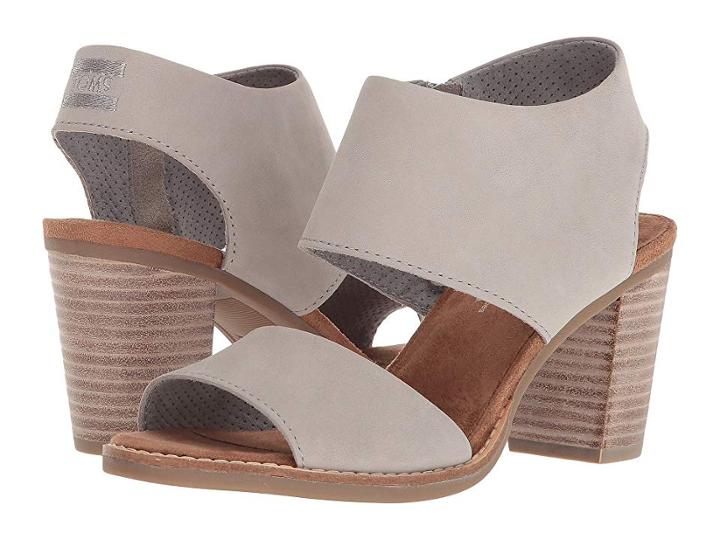 Toms Majorca Cutout Sandal (drizzle Grey Leather) Women's Shoes
