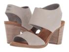 Toms Majorca Cutout Sandal (drizzle Grey Leather) Women's Shoes