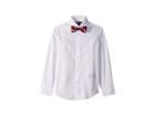 Tommy Hilfiger Kids Stretch Solid Shirt With Bowtie (big Kids) (white) Boy's Clothing