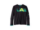 Under Armour Kids Tech Long Sleeve Tee (big Kids) (black/green Malachite) Boy's T Shirt