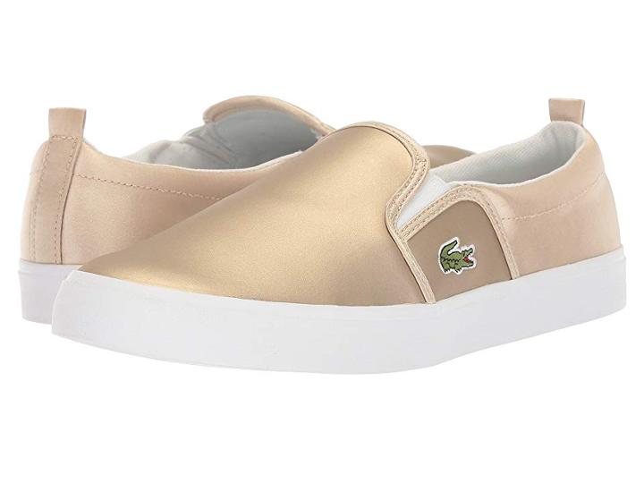 Lacoste Kids Gazon (little Kid) (gold/white) Girl's Shoes