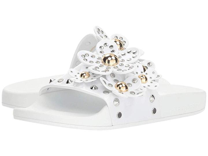 Marc Jacobs Daisy Studded Aqua Slide (white) Women's Shoes