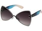 Betsey Johnson Butterfly With Crystal Temples (silver/blue) Fashion Sunglasses