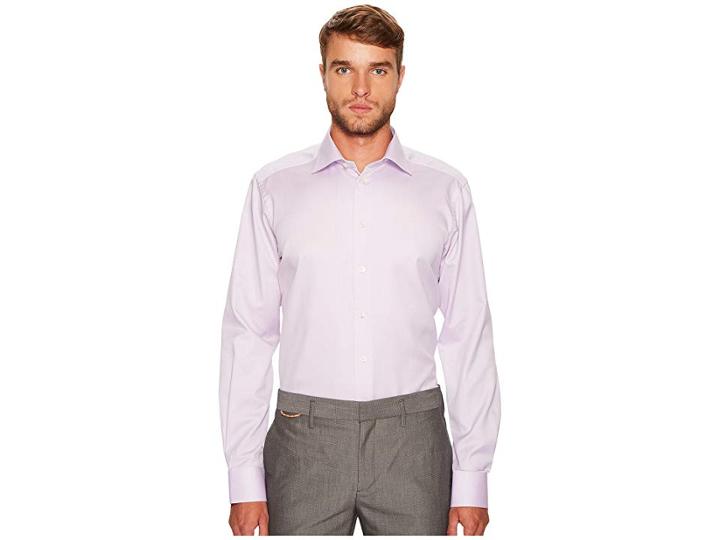 Eton Contemporary Fit Herringbone Shirt (lavendar) Men's Clothing