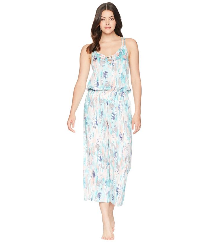 Splendid Woven Pajama Romper (marble Ocean) Women's Jumpsuit & Rompers One Piece