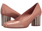 Salvatore Ferragamo Patent Leather Mid-heel Pump (new Blush Patent) High Heels