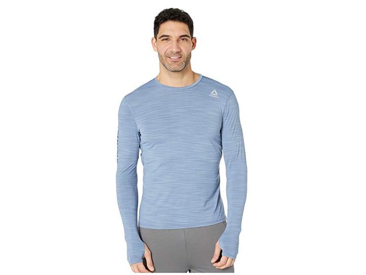 Reebok Running Activchill Long Sleeve Tee (blue Slate) Men's T Shirt