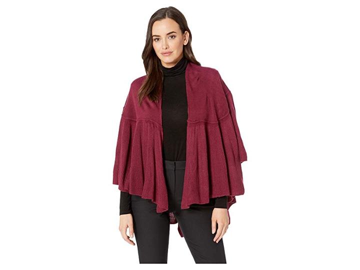 Collection Xiix Circle Ruffle Ruana (eggplant) Women's Clothing
