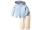 Ralph Lauren Baby Mesh Hoodie And Twill Pants Set (infant) (jamaica Heather) Boy's Active Sets