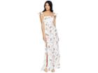 Flynn Skye Bardot Maxi Dress (white Cherry Blossoms) Women's Dress