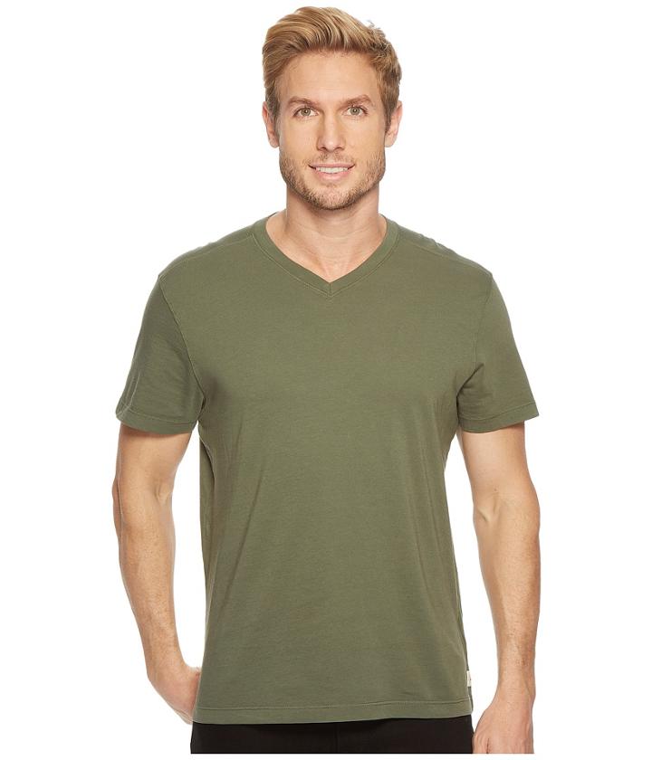 Agave Denim Agave Supima Vee Neck Short Sleeve Tee (thyme) Men's T Shirt