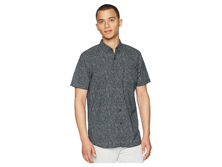 Rip Curl Spin Out Short Sleeve Shirt (black) Men's Clothing