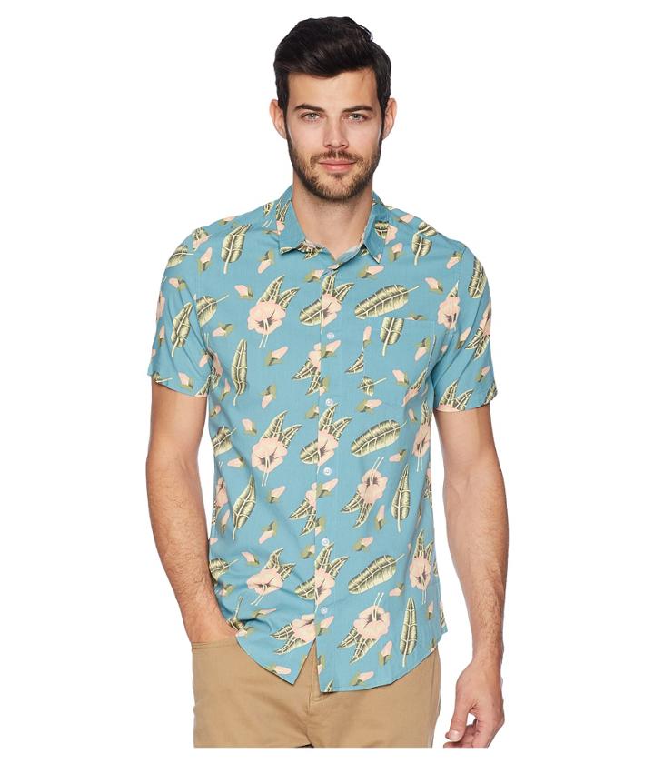 Rvca Pelletier Tropic Short Sleeve (blue) Men's Short Sleeve Pullover