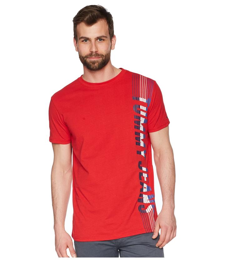 Tommy Jeans Vertical Logo T-shirt (racing Red) Men's T Shirt