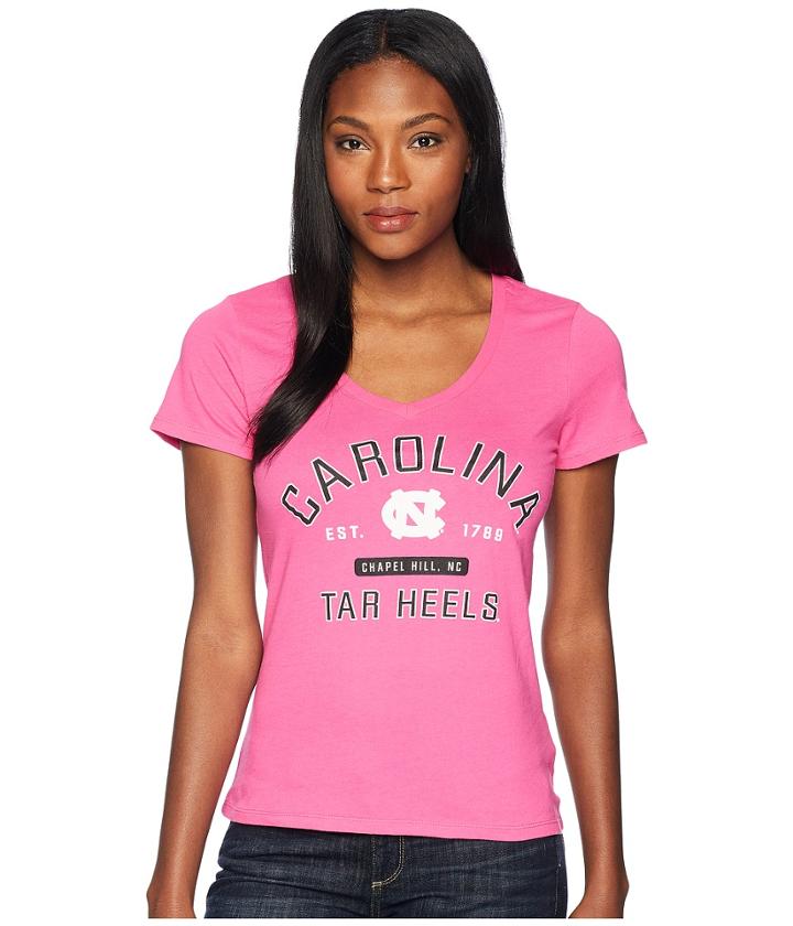 Champion College North Carolina Tar Heels University V-neck Tee (wow Pink) Women's T Shirt