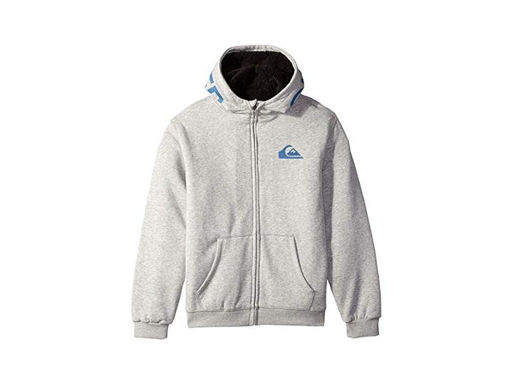 Quiksilver Kids Best Wave Sherpa Hoodie (big Kids) (light Grey Heather) Boy's Sweatshirt