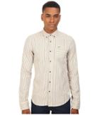 Scotch & Soda Button Down Shirt In Brushed Cotton Quality (cream Stripe) Men's Clothing