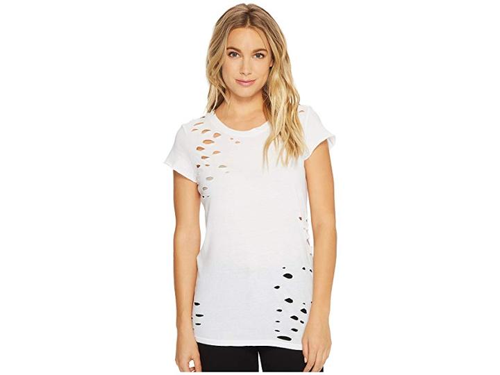 Alternative Super Distressed Vintage Tee (white Reactive) Women's T Shirt
