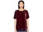 Eileen Fisher Velvet Round Neck Short Sleeve Box-top (dark Monterey) Women's Clothing
