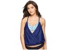 Next By Athena Spice Market Surplice Double Up Tankini Top (d-cup) (navy) Women's Swimwear