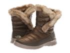 The North Face Thermoballtm Microbaffle Bootie Ii (shiny Tarmac Green/vintage Khaki) Women's Cold Weather Boots