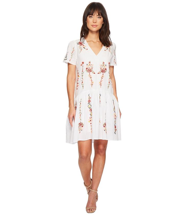 Catherine Catherine Malandrino Cyntia High-low Cotton Embroidered Dress (bright White) Women's Dress