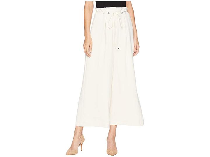 J.o.a. Wide Leg Pants With Tie Waist (ivory) Women's Casual Pants