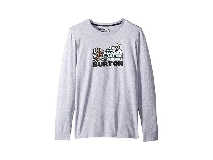 Burton Kids Cupajo Long Sleeve T-shirt (little Kids/big Kids) (gray Heather) Boy's T Shirt