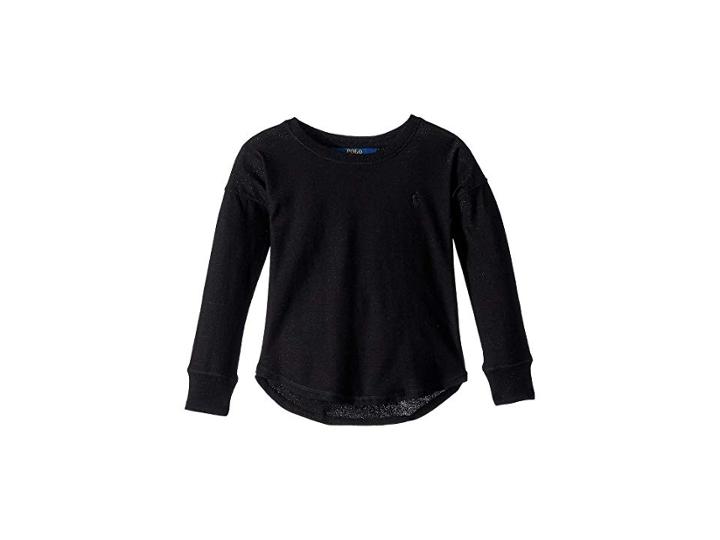 Polo Ralph Lauren Kids Metallic Jersey Top (toddler) (polo Black) Girl's Clothing