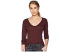 Lamade Fitted V-neck Tee (decadent Chocolate) Women's Long Sleeve Pullover
