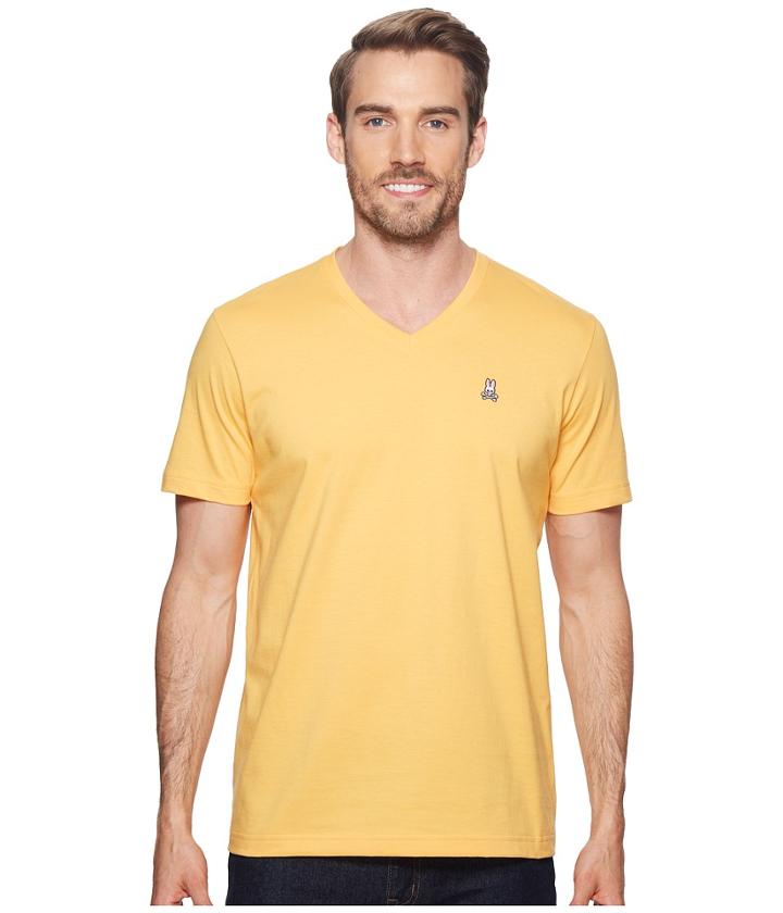 Psycho Bunny Classic V-neck T-shirt (papaya) Men's T Shirt