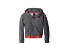 Nike Kids Dry Full-zip Training Hoodie (little Kids/big Kids) (carbon Heather/racer Pink) Girl's Sweatshirt