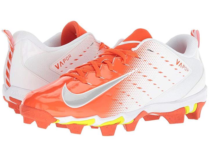 Nike Vapor Shark 3 (white/metallic Silver/rush Orange) Men's Cleated Shoes
