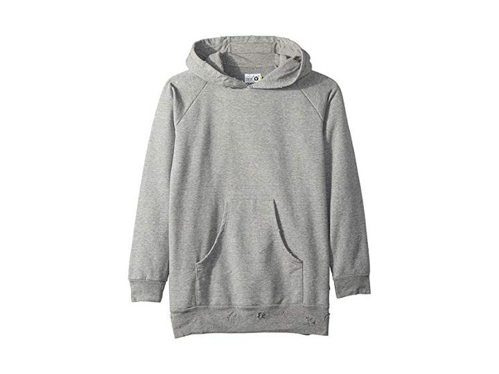 Nununu Torn Hoodie (little Kids/big Kids) (heather Grey) Boy's Sweatshirt