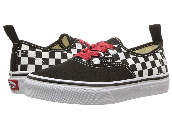 Vans Kids Authentic Elastic Lace (little Kid/big Kid) ((checkerboard) Black/red/true White) Boys Shoes