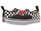 Vans Kids Authentic Elastic Lace (little Kid/big Kid) ((checkerboard) Black/red/true White) Boys Shoes