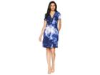 Kenneth Cole New York V-neck Dress With Pockets (mood Indigo/blue Cream) Women's Dress