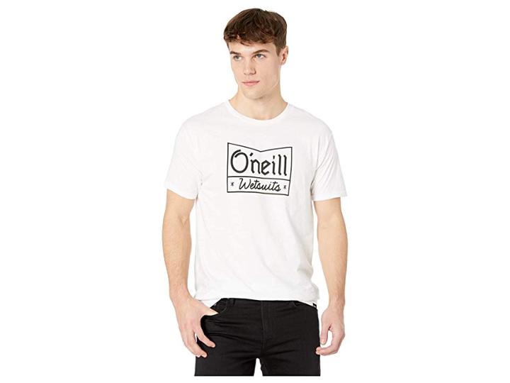 O'neill Black Letter Short Sleeve Screen Tee (white) Men's T Shirt