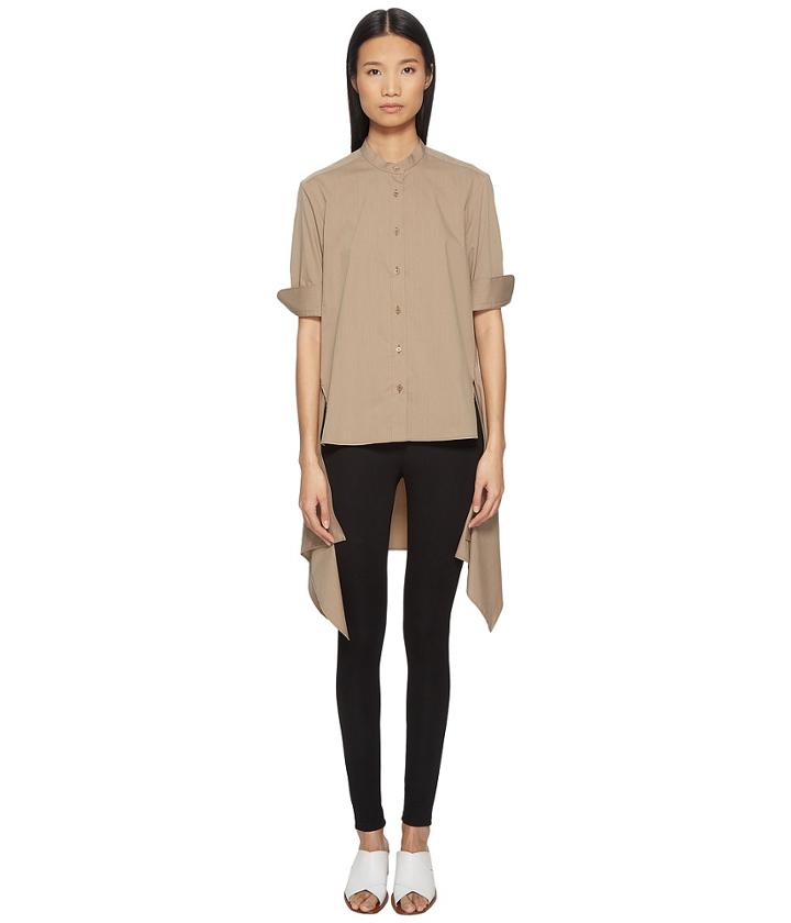 Neil Barrett Short Sleeve Fall-away Shirt (dark Beige) Women's Clothing