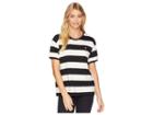Hurley Short Sleeve Flamingo Rugby Ringer Tee (black) Women's T Shirt